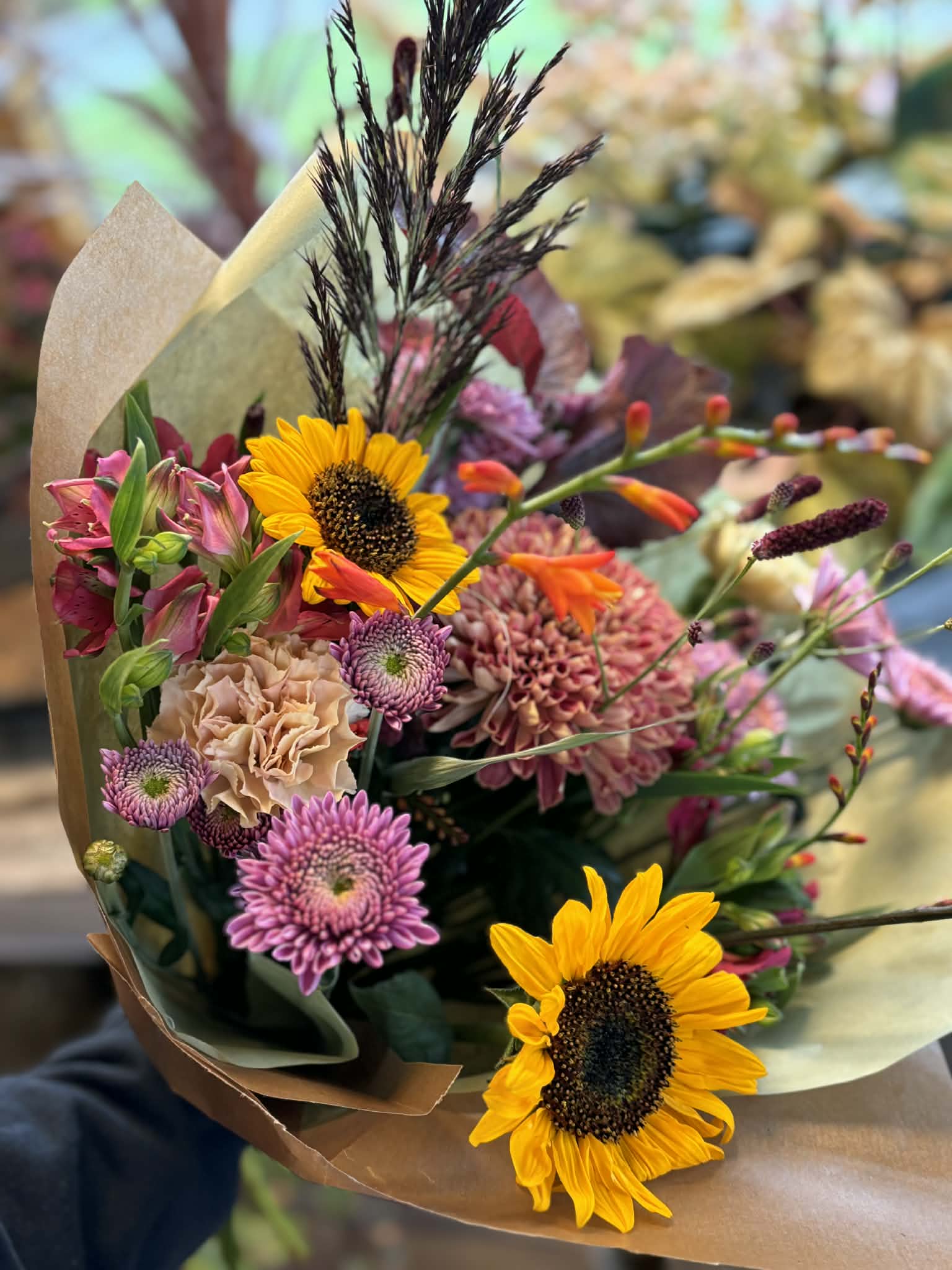 Höstbukett med solrosor