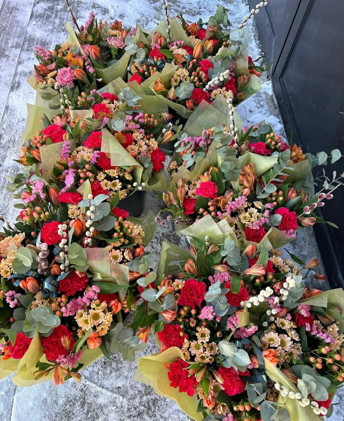 Vinterbuketter med tulpaner